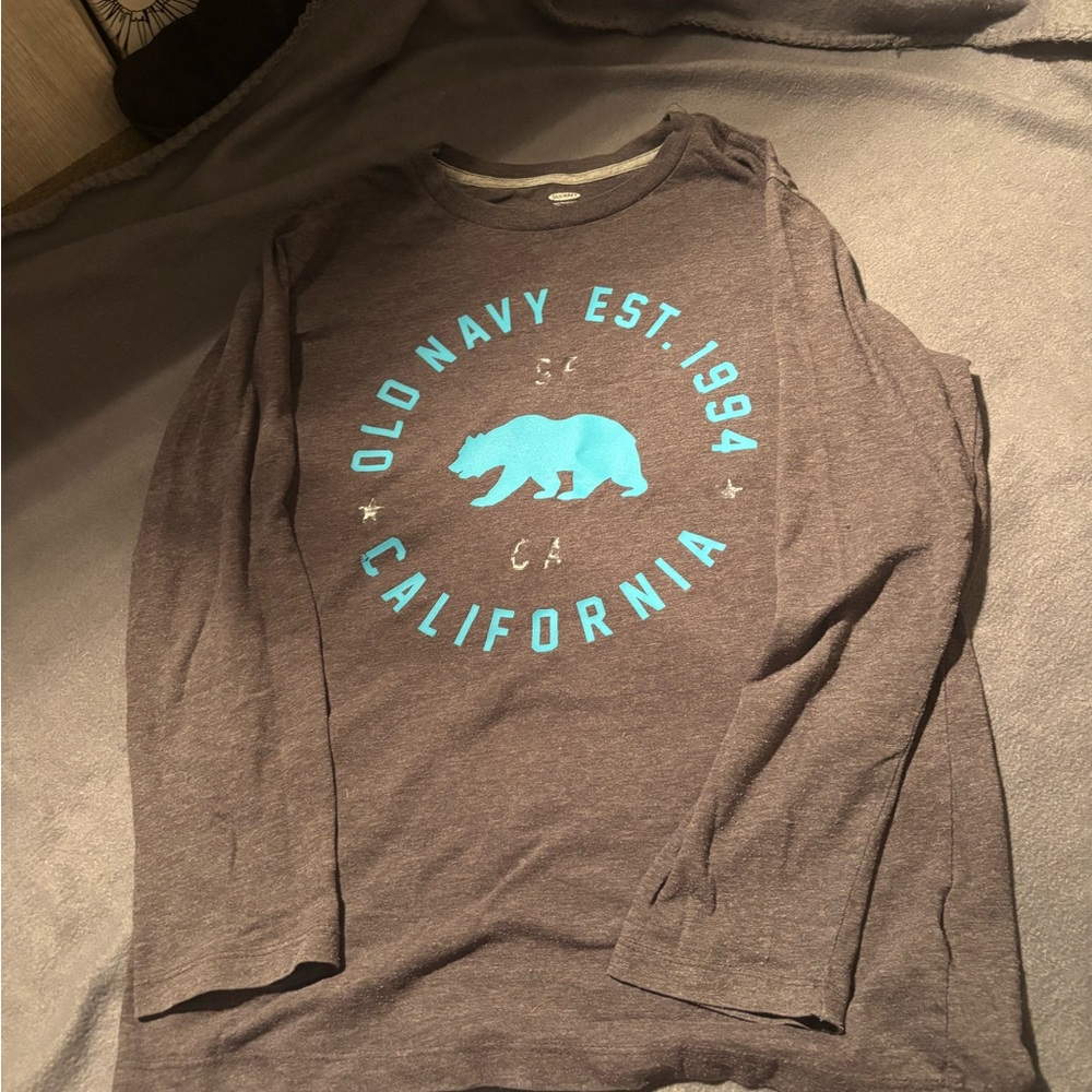 Old Navy Charcoal Shirt with Teal Graphic